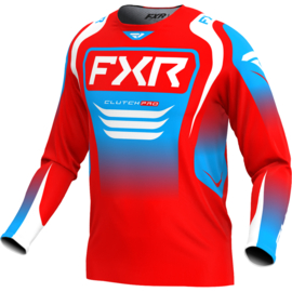 FXR Clutch Pro Jersey Red White Cyan 2025