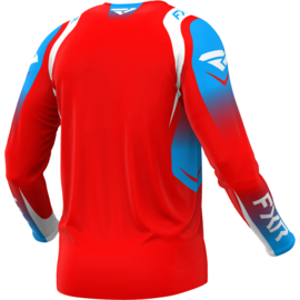 FXR Clutch Pro Jersey Red White Cyan 2025