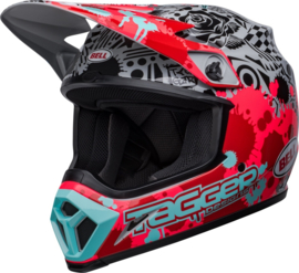 Bell MX-9 Mips Tagger Splatter Helm Red Grey