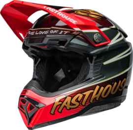 Bell Moto-10 Spherical Helm Fasthouse Mod Squad Gloss White Black