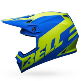Bell MX-9 Mips Disrupt Helm Matte Classic Blue Hi-Viz Yellow