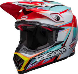 Bell Moto-9S Flex Helm Tagger Edge Fever White Aqua