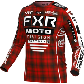 FXR Podium Jersey Youth Red Plaid 2024