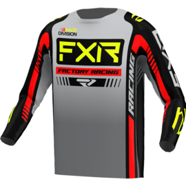 FXR Youth Clutch Pro Jersey Grey Black Hi-Vis