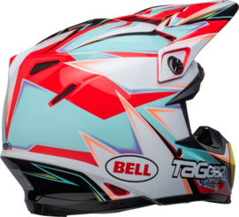 Bell Moto-9S Flex Helm Tagger Edge Fever White Aqua