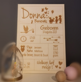 Geboorte Bord Jongen/Meisje