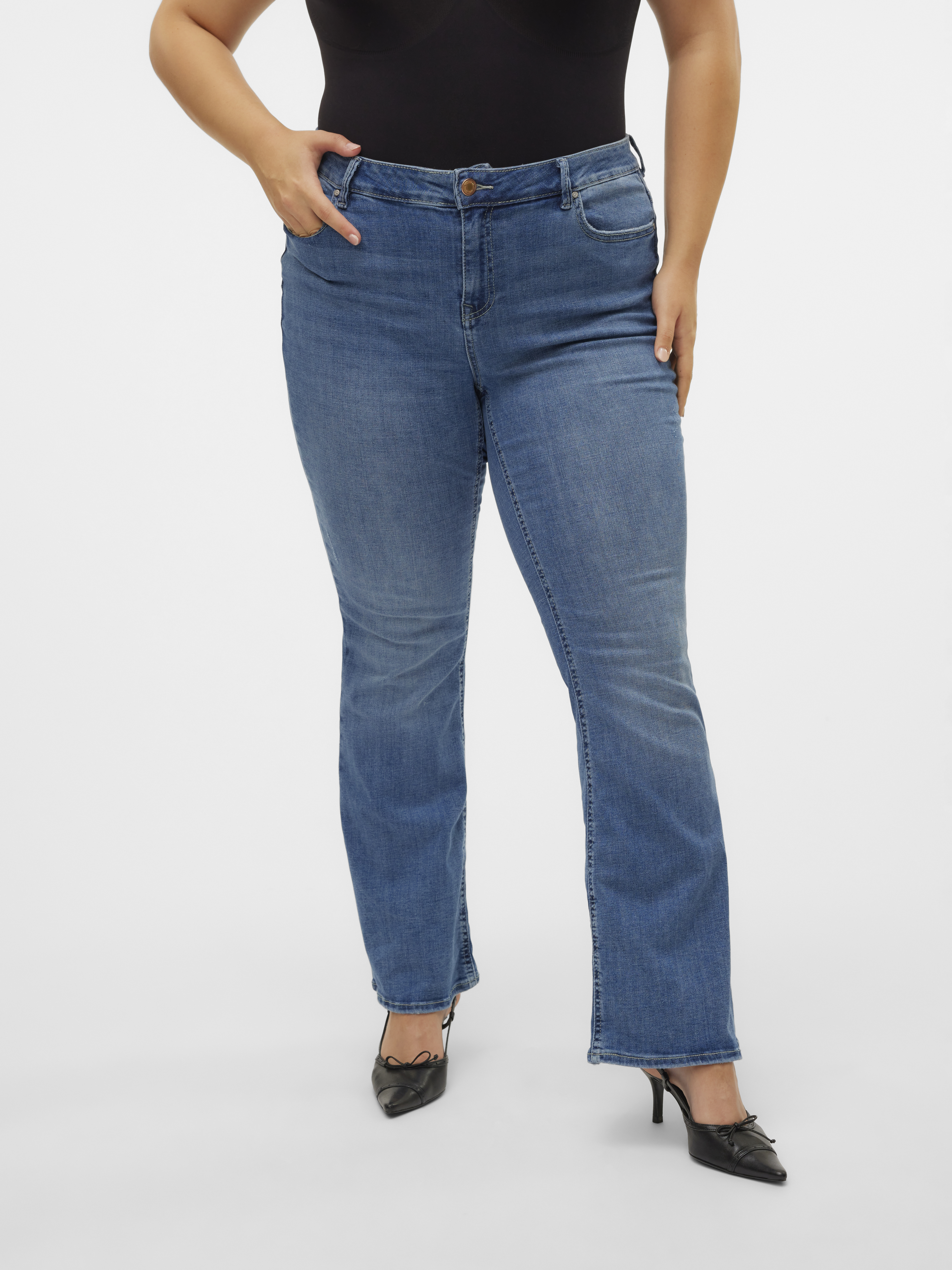 Mid rise jeans Flash Flared light blue