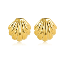 Gouden schelpen oorbellen