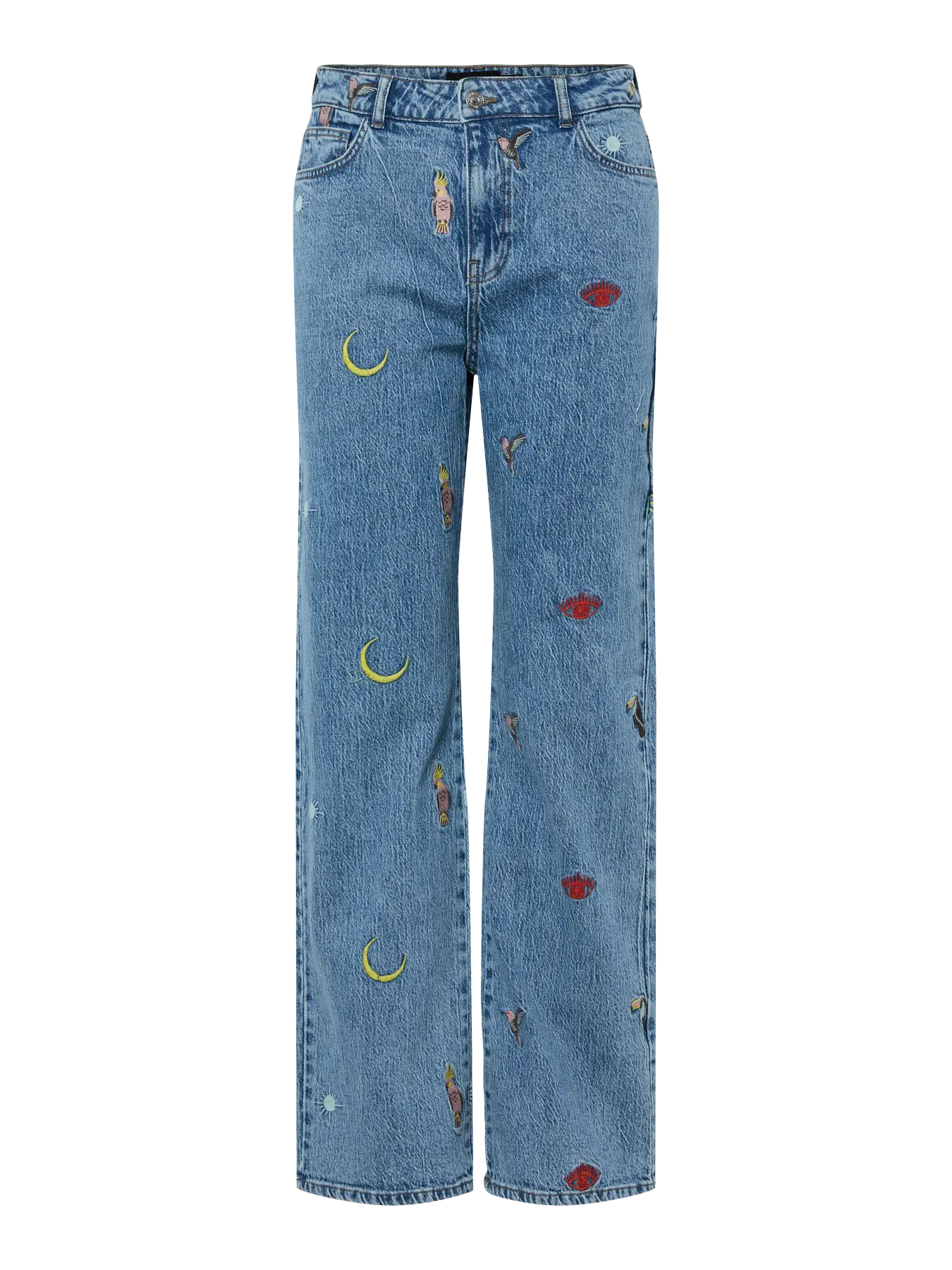 Straight jeans met borduur Jidi