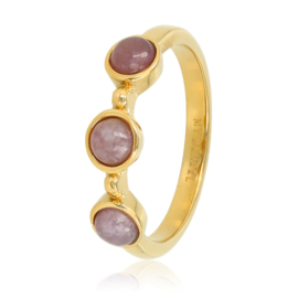 Gouden ring met Lila Quartz