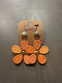 Oorbel Raffia flower