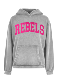 Oversized hoodie Rebels pink velvet