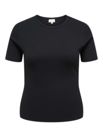 Rib t-shirt Val in zwart