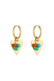 Oorbellen colorful hearts