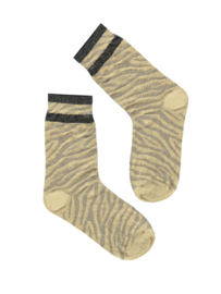 Socks Brown Zebra Stripes - Nude