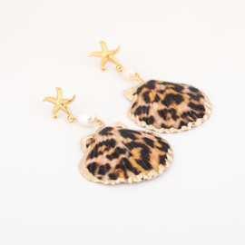 Oorbel Leopard shell
