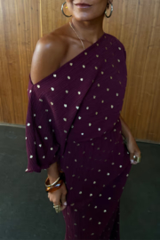 Bordeaux Tilly Plisse dress NFD