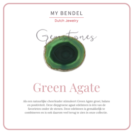 Gouden oorbellen Green Agate edelsteen
