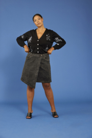 Denim wrap skirt