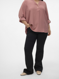 Mid rise broek Flash Flared in zwart