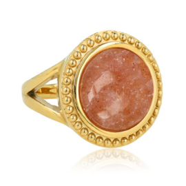 Vintage ring met Berry Quartz