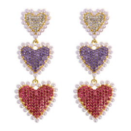 Heartbeat gemstone earring set