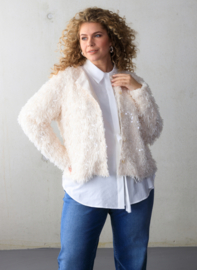 Fluffy jasje met pailletten Geri