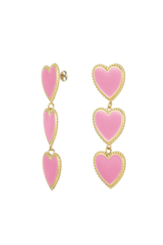 Oorbel triple love gold