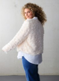 Fluffy jasje met pailletten Geri