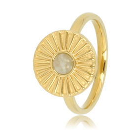 Ring met zonnetje en Witte Aventurijn