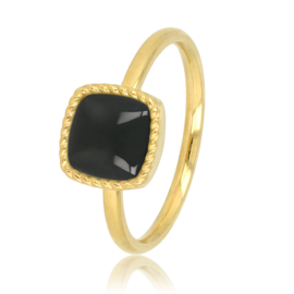 Kleine zegelring ring met Onyx