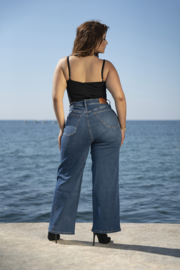 Fox Factor Dixi  Monaco Blue - Cropped Wide leg jeans