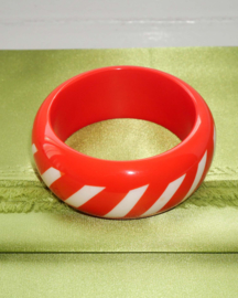 The Coral Red Striped Bangle