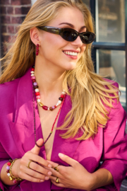 Earrings Gemstone Red