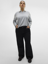 High waist jeans Tessa in zwart