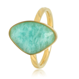 Gestreepte ring met Amazonite