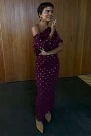 Bordeaux Tilly Plisse dress NFD