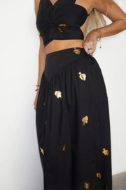 Black Marra Skirt With Gold Fish Fleck NFD