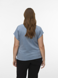 Faux suede top Bella in blauw