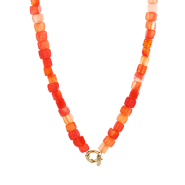 Ketting colorful beads orange