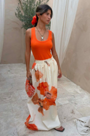 Blurred Floral Midi Skirt NFD