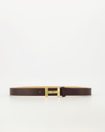 Leren riem met H sluiting big