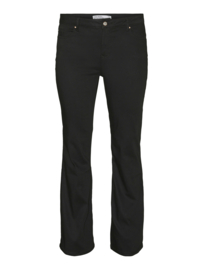 Mid rise broek Flash Flared in zwart