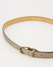 Leren riem met geribbelde buckle