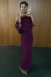 Bordeaux Tilly Plisse dress NFD
