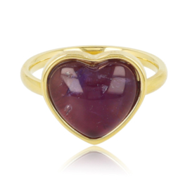 Hartenring met Amethyst edelsteen
