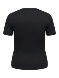 Rib t-shirt Val in zwart