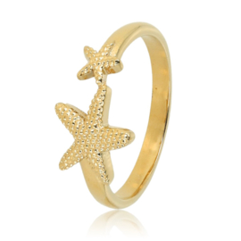 Gouden ring met zeesterren