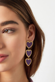 Oorbel triple love gold