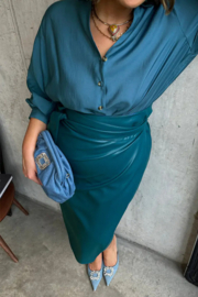 Jaspre Skirt Vegan leather Teal NFD